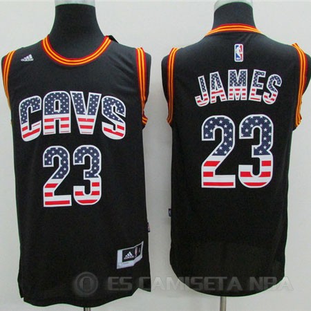 Camiseta James #23 Bandera Americana Negro - Haga un click en la imagen para cerrar