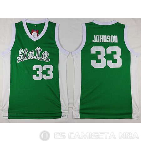 Camiseta Btate Johnson #33 NCAA Verde - Haga un click en la imagen para cerrar