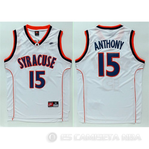 Camiseta Syracuse Anthony #15 NCAA Blanco - Haga un click en la imagen para cerrar