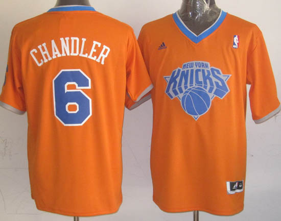 Camiseta Chandler #6 Knicks 2013 Navidad Naranja - Haga un click en la imagen para cerrar