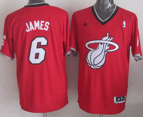 Camiseta James #6 Heats 2013 Navidad Rojo - Haga un click en la imagen para cerrar