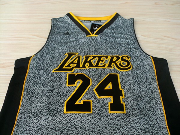 Camiseta Bryant #24 Lakers 2013 Moda Estatica Gris - Haga un click en la imagen para cerrar