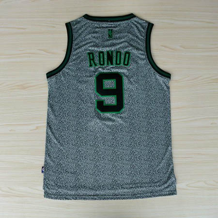 Camiseta Rondo #9 Celtics 2013 Moda Estatica Gris - Haga un click en la imagen para cerrar
