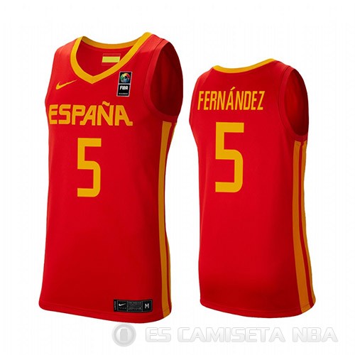 Camiseta Rudy Fernandez #5 Espana 2019 FIBA Baketball World Cup Rojo - Haga un click en la imagen para cerrar