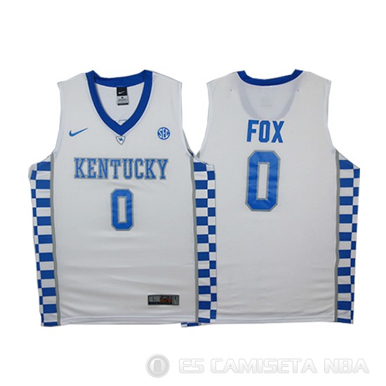 Camiseta NCAA Fox #0 Kentucky Wildcats Blanco - Haga un click en la imagen para cerrar