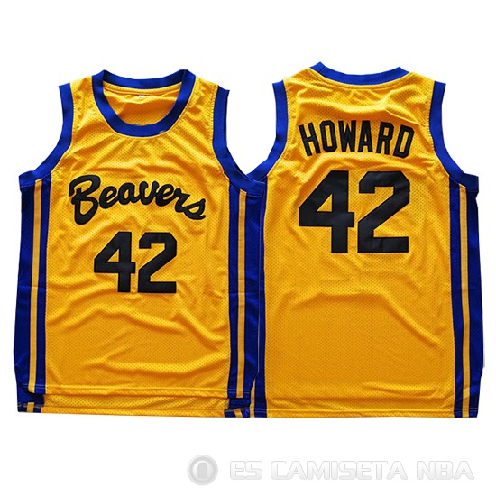 Camiseta Howard #42 Pelicula Beavers Amarillo - Haga un click en la imagen para cerrar