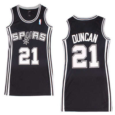 Camiseta Duncan #21 San Antonio Spurs Mujer Negro - Haga un click en la imagen para cerrar