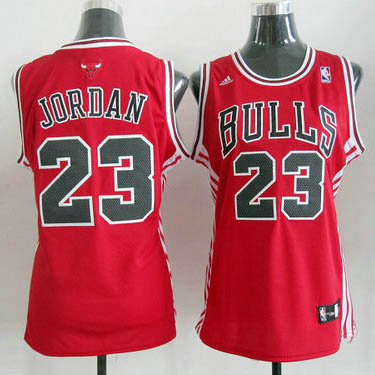 Camiseta Jordan #23 Chicago Bulls Mujer Rojo - Haga un click en la imagen para cerrar