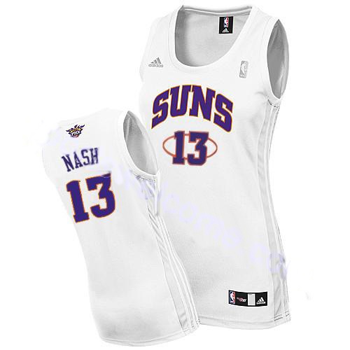 Camiseta Nash #13 Phoenix Suns Mujer Blanco - Haga un click en la imagen para cerrar