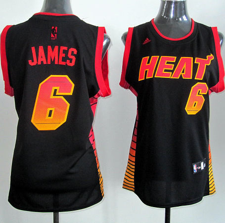 Camiseta Vibe James #6 Miami Heat Mujer Negro - Haga un click en la imagen para cerrar