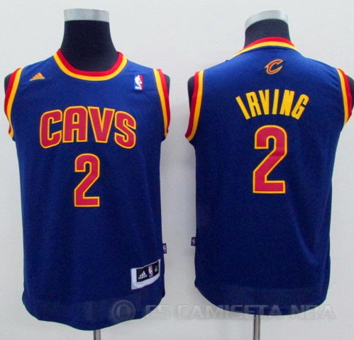 Camiseta Irving #2 Cleveland Cavaliers Nino Azul - Haga un click en la imagen para cerrar