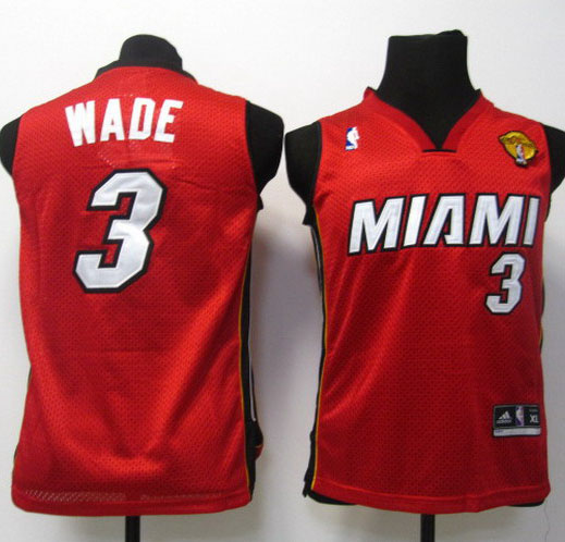 Camiseta Wade #3 Miami Heat Nino Rojo - Haga un click en la imagen para cerrar