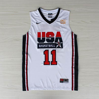 Camiseta Malone #11 USA 1992 Blanco - Haga un click en la imagen para cerrar